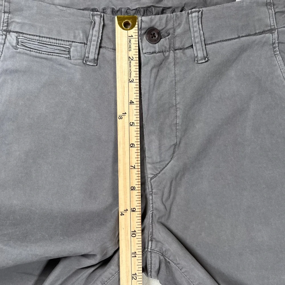 New American Eagle Slim Lived-In Khakis Mens 29x32 Gray Flex Stretch Chino Pants